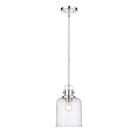 Z-Lite Kinsley 1 Light Pendant, Chrome And Clear Seeded 340P8-CH